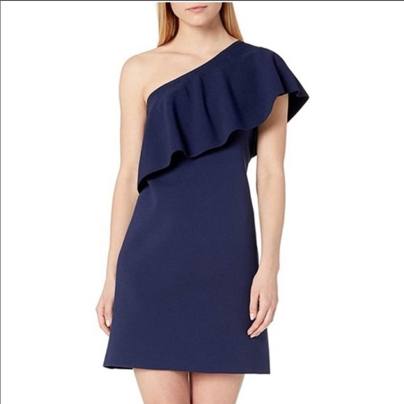 NEW Milly 1 Shoulder Flounce Dress Size M - Picture 3 of 10